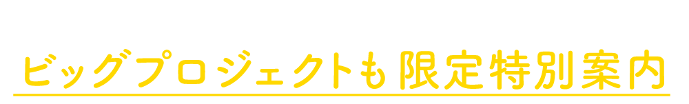 ビッグプロジェクトも限定特別案内
