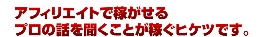 アフィリエイトで稼がせるプロの話を聞くことが稼ぐヒケツです。