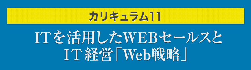 カリキュラム11/ITを活用したWebセールスとIT経営「Web戦略」