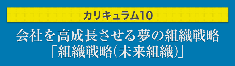 カリキュラム10.会社を高成長させる夢の組織戦略「組織戦略(未来組織)」