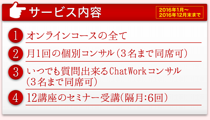 VIPコンサルコースのサービス内容